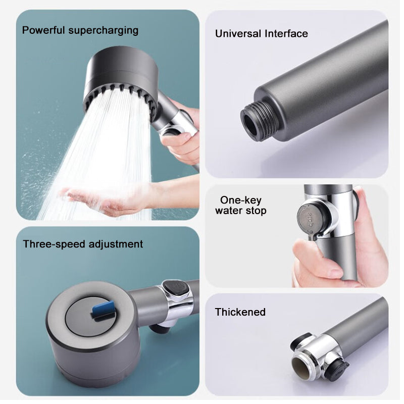 Moderno cabezal de ducha de alta presión, filtrado para un baño con agua más limpia y ahorro.