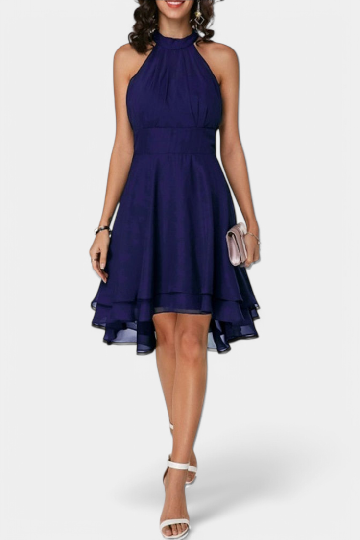 Vestido Anouk para mujer, elegante, con volantes y silueta ajustada. Perfecto para fiesta o noche.