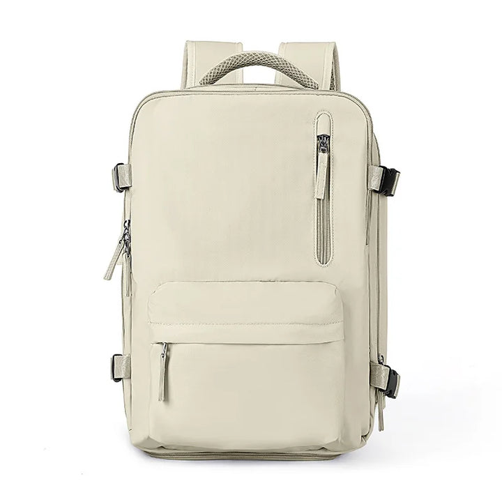 Mochila de viaje unisex versátil para trabajo o escapadas, con compartimento para zapatos y portátil.