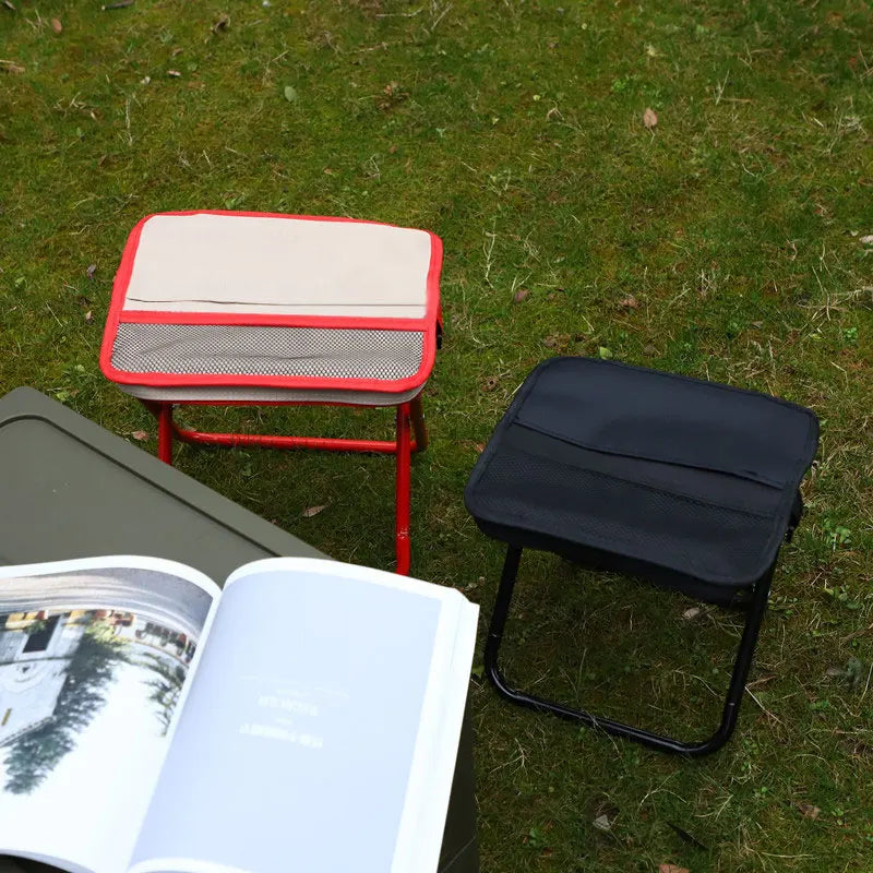Asiento plegable de camping. Taburete portátil resistente para outdoor, pesca, senderismo y playa.