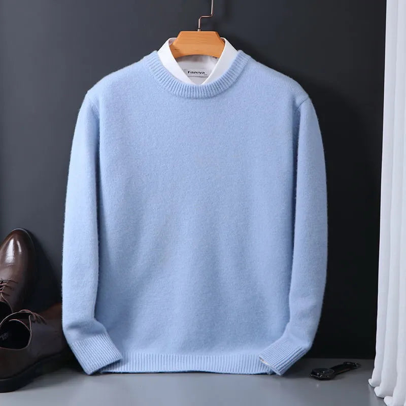 Prenda de punto cálida para hombre. Jersey de invierno, cuello redondo, estilo elegante y versátil.