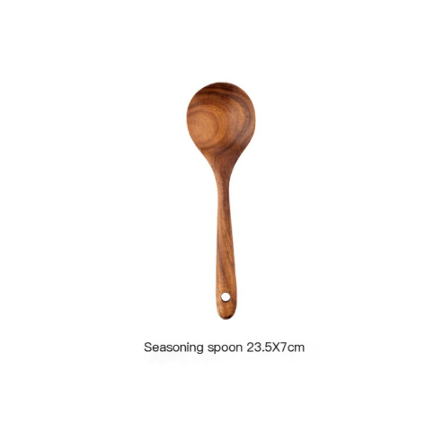 Colección de utensilios de cocina de madera antiarañazos para preparar tus platos favoritos.