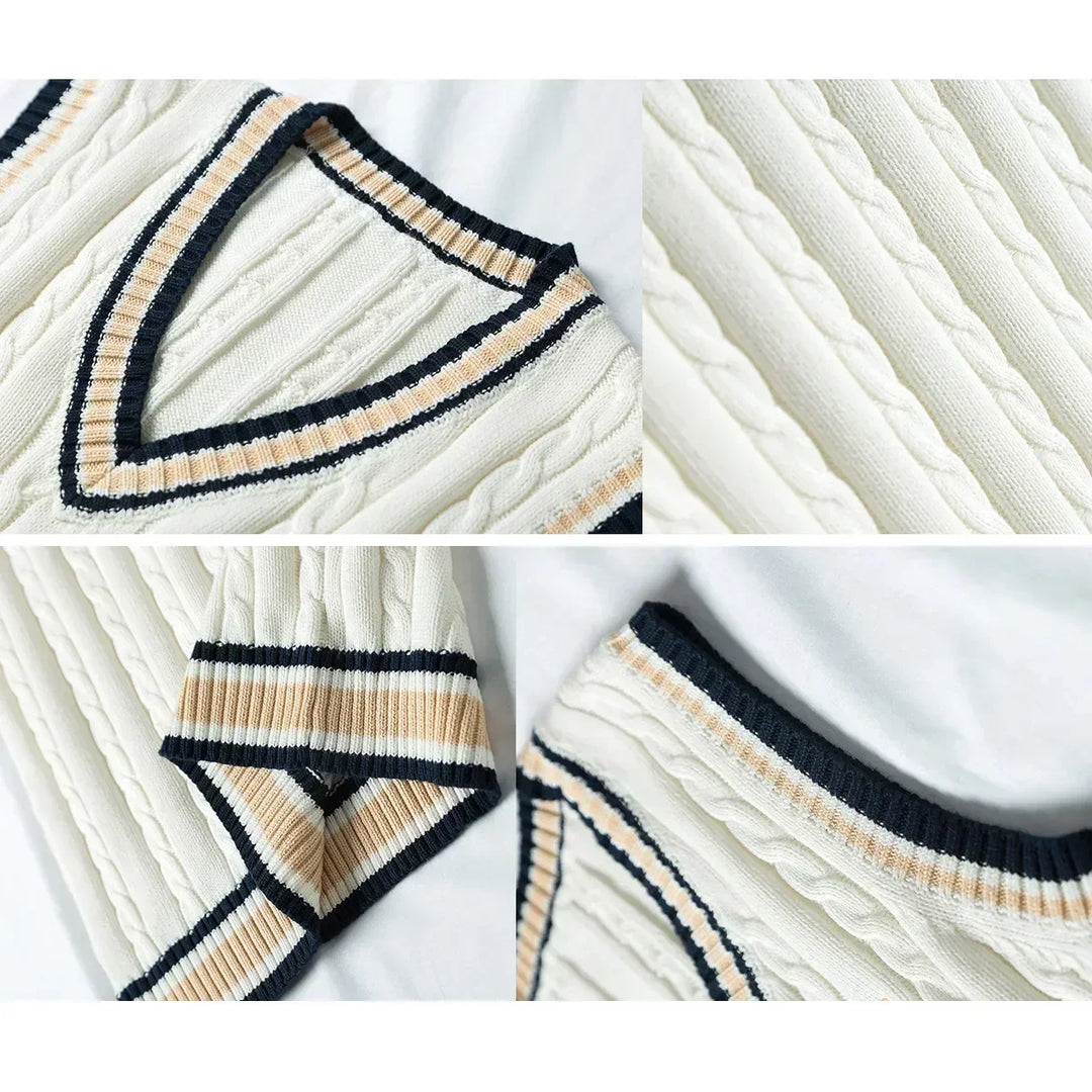 Chaleco de punto casual para hombre, cuello V, sin mangas. Comodidad y estilo diario garantizados.