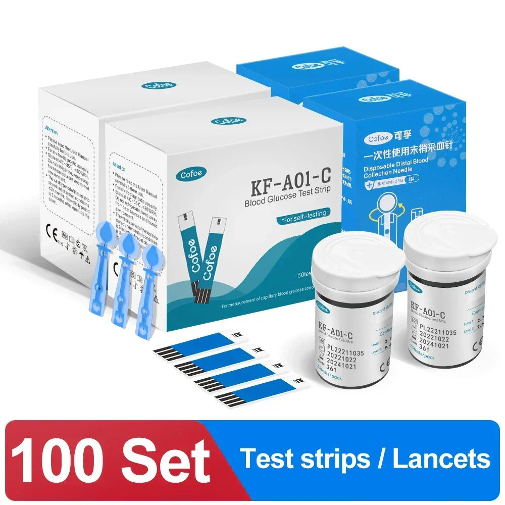 Kit de monitoreo de glucosa con lanceta. Herramienta esencial para el control de azúcar y salud en el hogar.