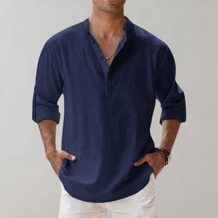 Camisa de verano para hombre, corte oversize. Muy cómoda y transpirable, esencial para el calor.