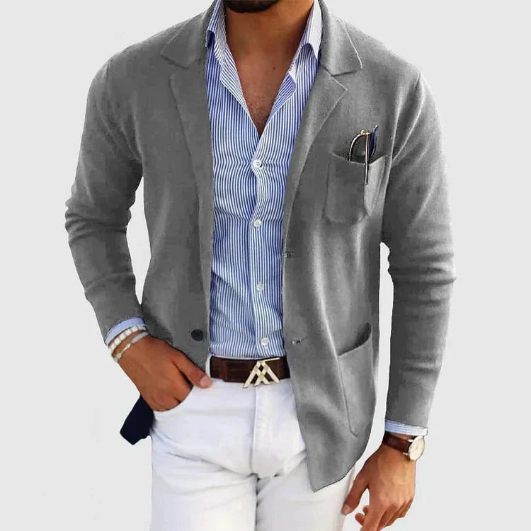 Moda masculina: blazer slim fit casual, perfecto para primavera/otoño, un estilo versátil y chic.
