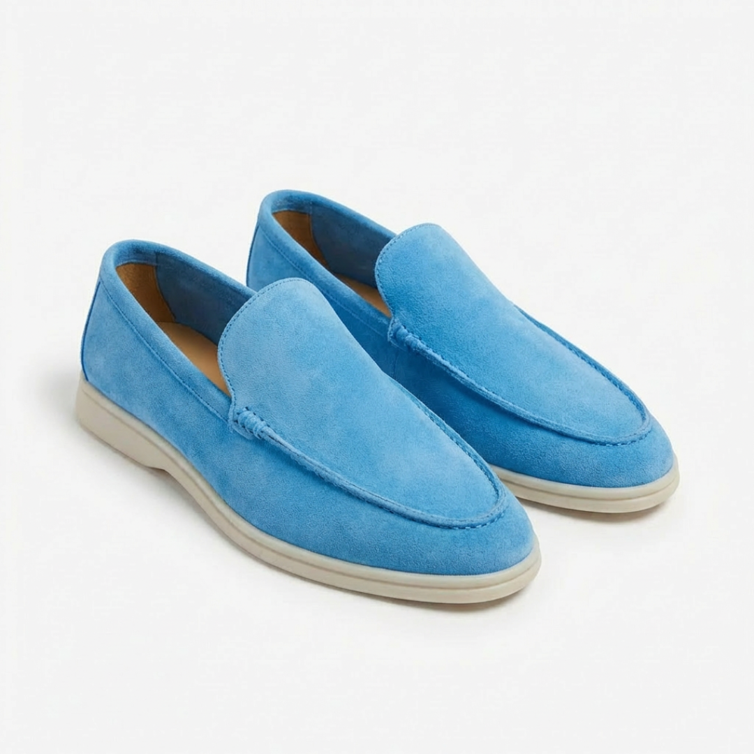 Mocasines hombre, suela de contraste y talón cómodo, calzado casual sin cordones para estilo y confort.