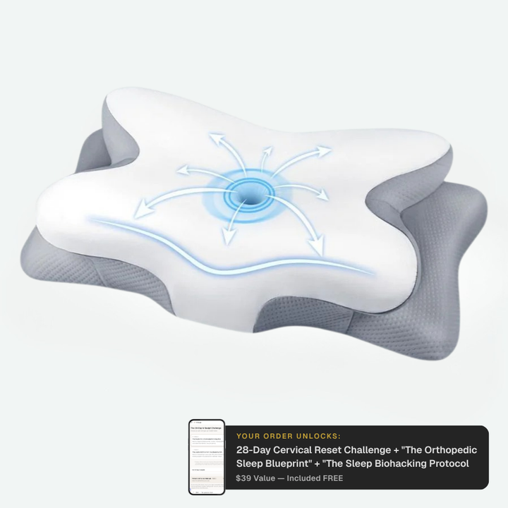 Almohada ortopédica con soporte cervical, ideal para un sueño reparador y alivio del dolor de cuello.