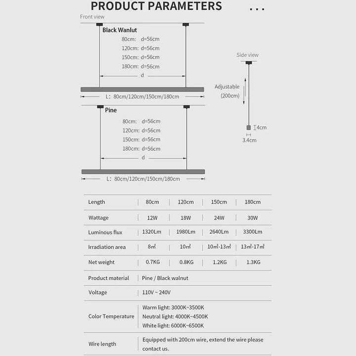 Lámpara de suspensión de madera Arden. Estilo moderno minimalista, perfecta como luz decorativa para cualquier interior.