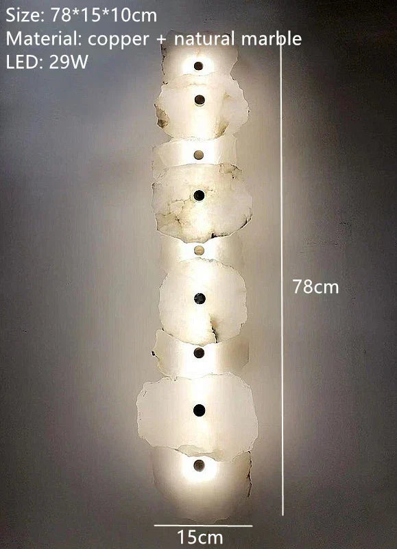 Iluminación interior: aplique LED Aurora de pared con mármol y toques cobre para un estilo único.