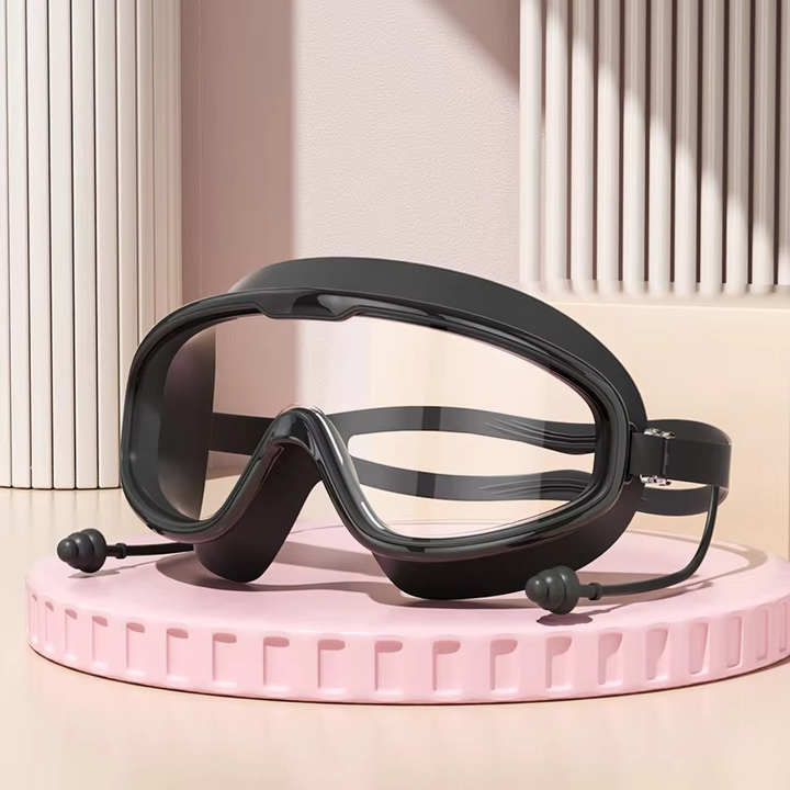Gafas de natación antivaho para adultos con protección UV, ideales para piscina y playa.