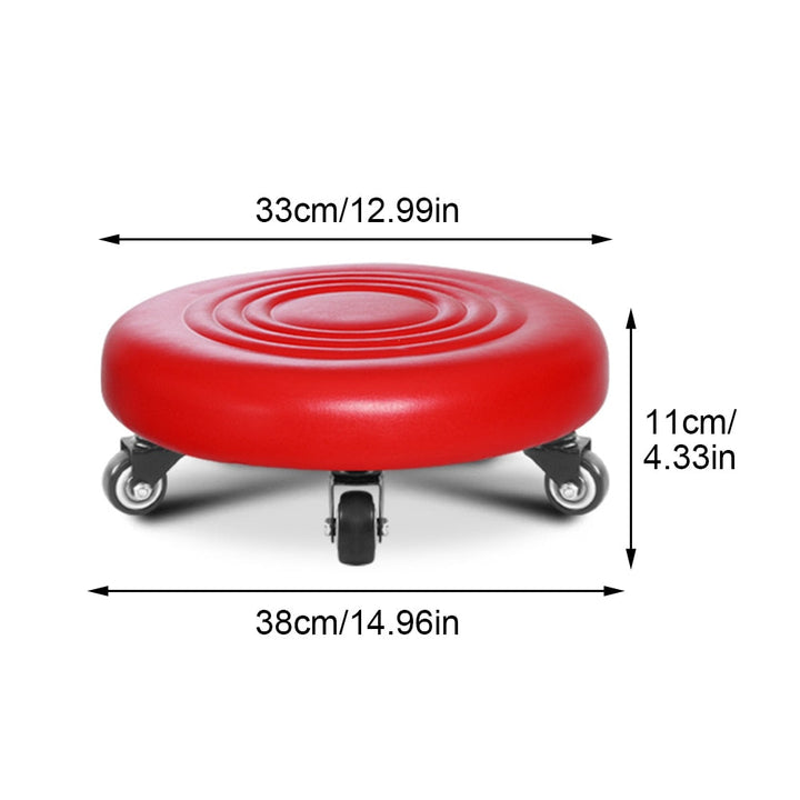 Base robusta de taburete rodante, ruedas lisas para movilidad total. Mueble auxiliar fiable.