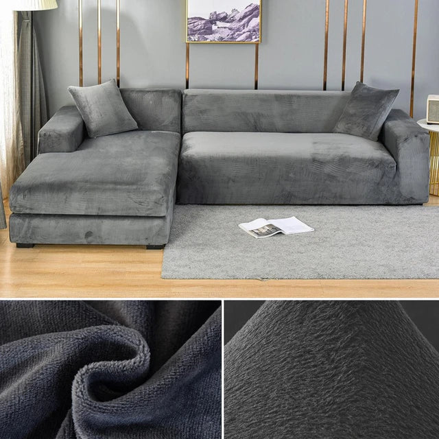 Funda de sofá moderno de terciopelo elástico, renueva la decoración de tu hogar con confort.
