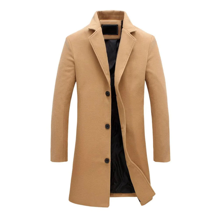 Gabardina beige para hombre, diseño clásico y elegante. Abrigo largo de invierno, perfecto para cualquier ocasión.