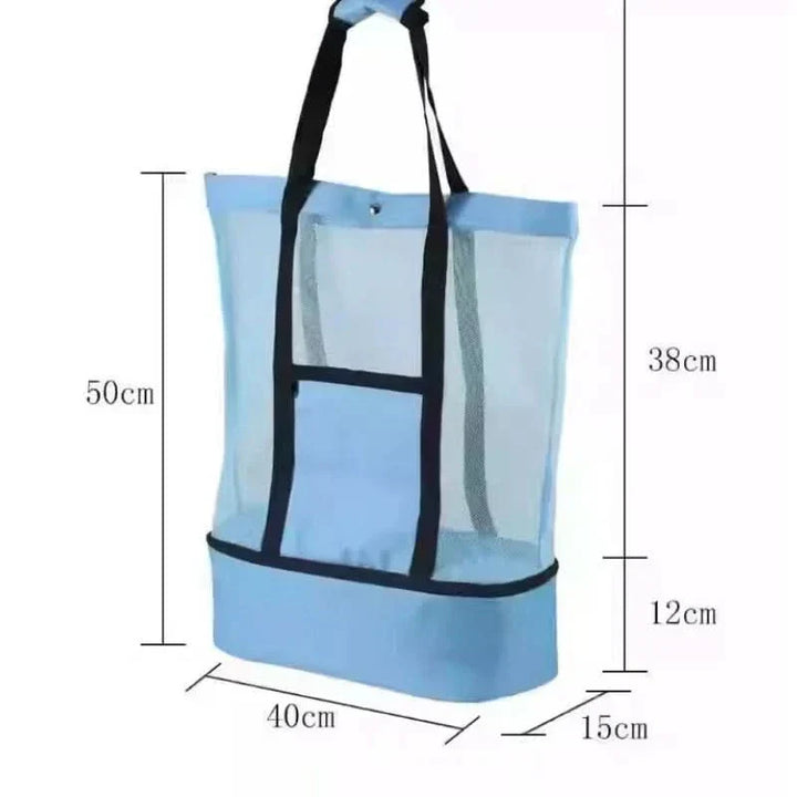 Bolsa de verano impermeable y grande, de malla duradera, para tus días de diversión en la playa o picnic.