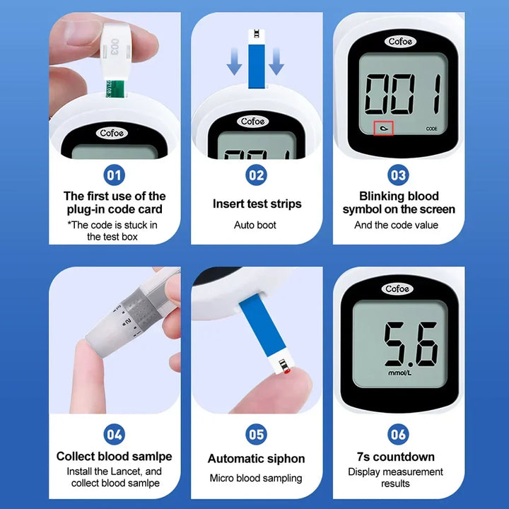 Monitor de glucosa mostrando el resultado. Medidor de azúcar en sangre para un seguimiento preciso de la diabetes.
