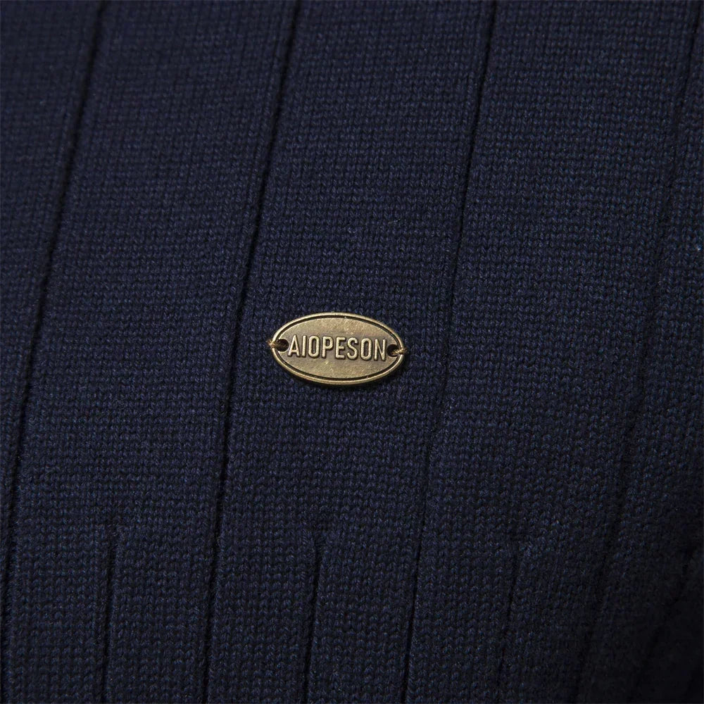 Suéter de hombre cómodo con cremallera, ropa masculina casual para invierno, estilo moderno.