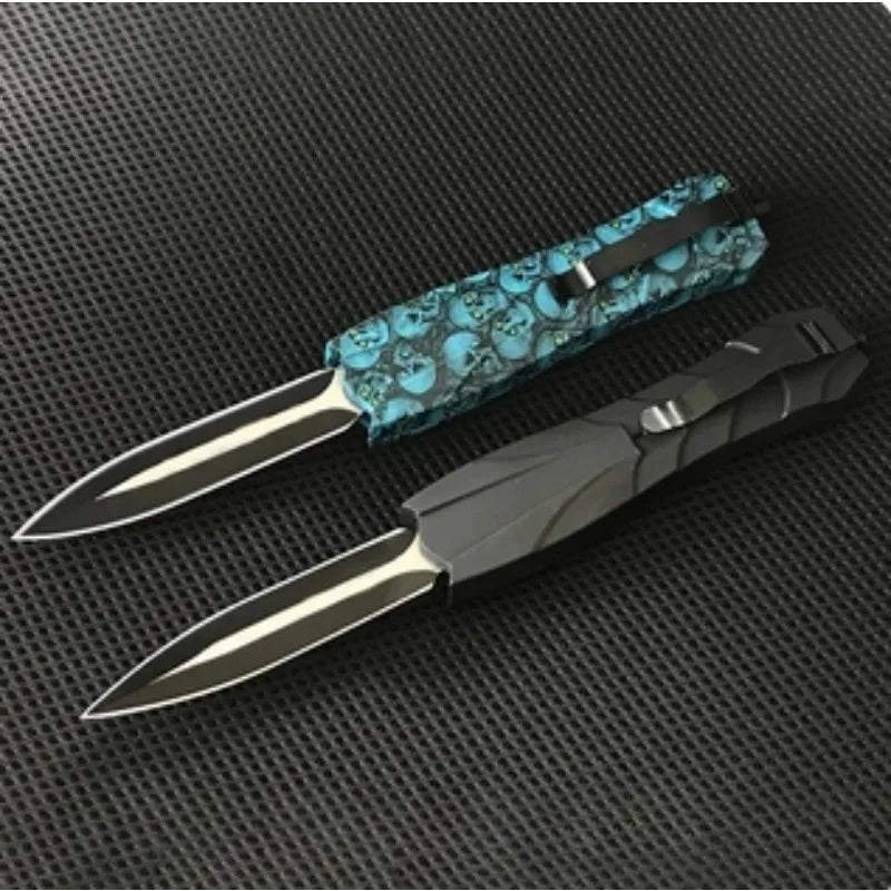 Cuchillo táctico de defensa personal, multiherramienta EDC fija de acero inoxidable, ideal para seguridad.