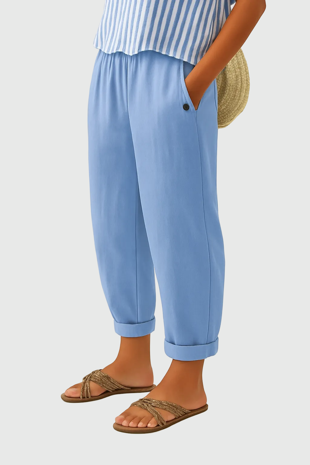 Pantalón versátil para mujer, estilo chic, cómodo y transpirable. Moda para tallas grandes.