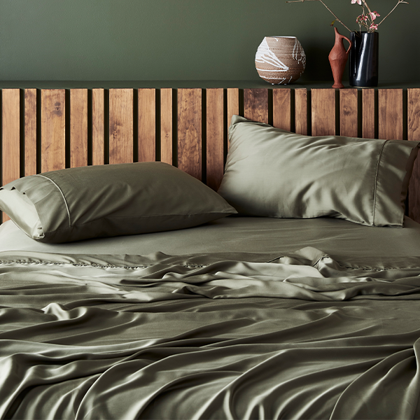 Juego de fundas suaves de lyocell bambú, satén hipoalergénico y ecológico para la cama.