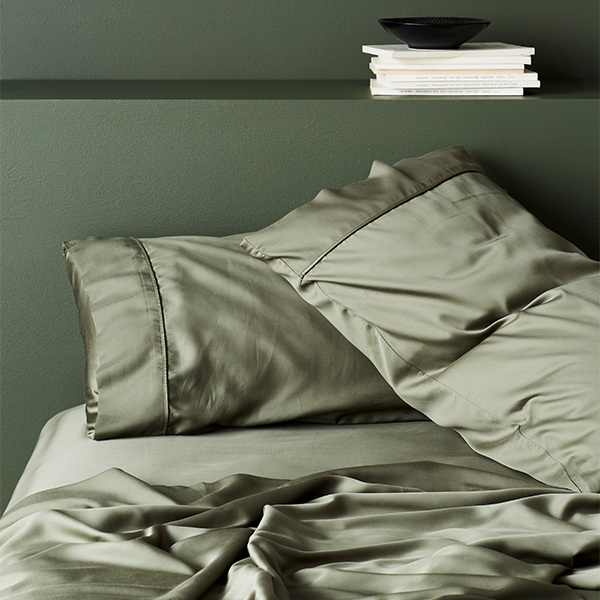 Fundas de almohada de satén lyocell bambú, refrescantes, hipoalergénicas y sostenibles.