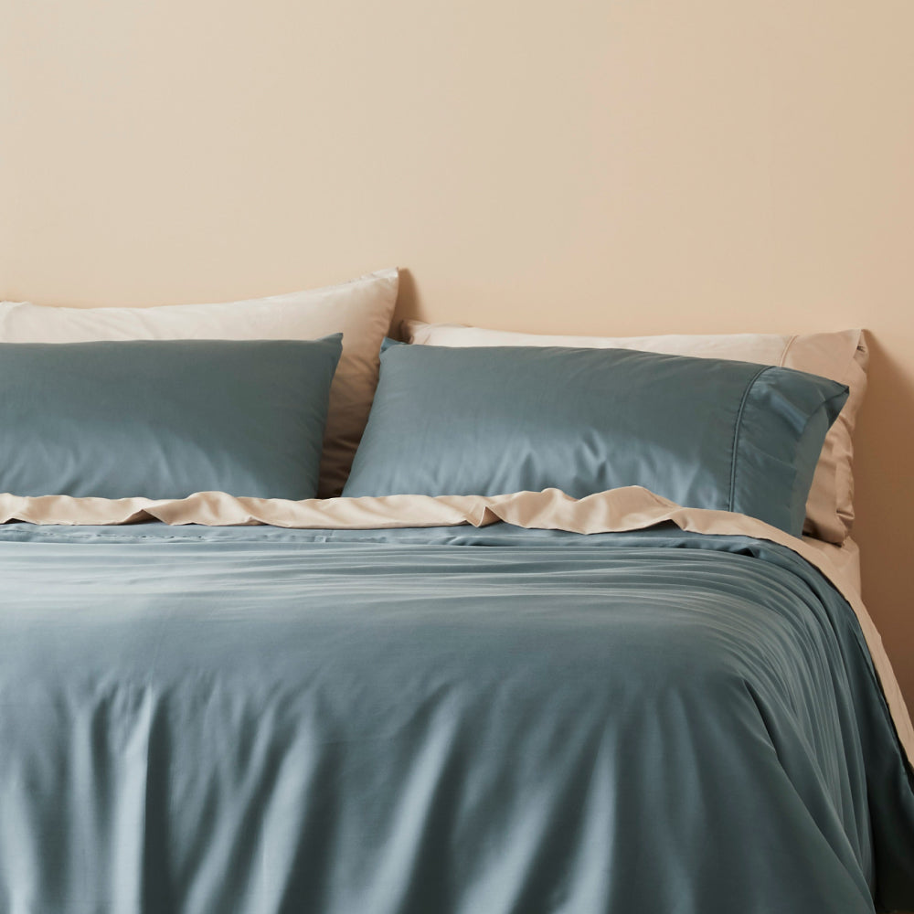 Set de fundas de almohada de lujo, satén refrescante de lyocell y bambú.