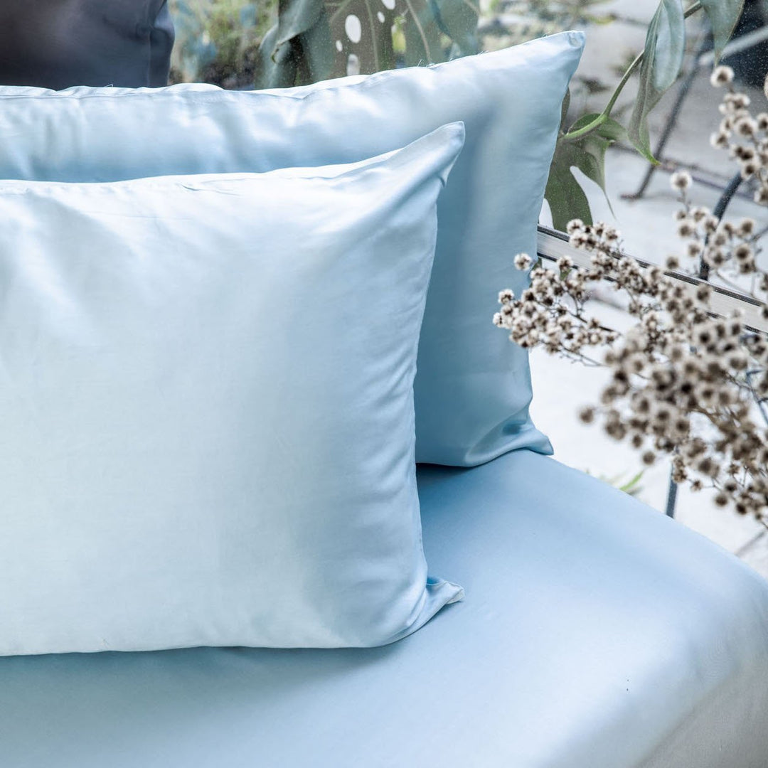 Fundas de almohada refrescantes de lyocell bambú satén.