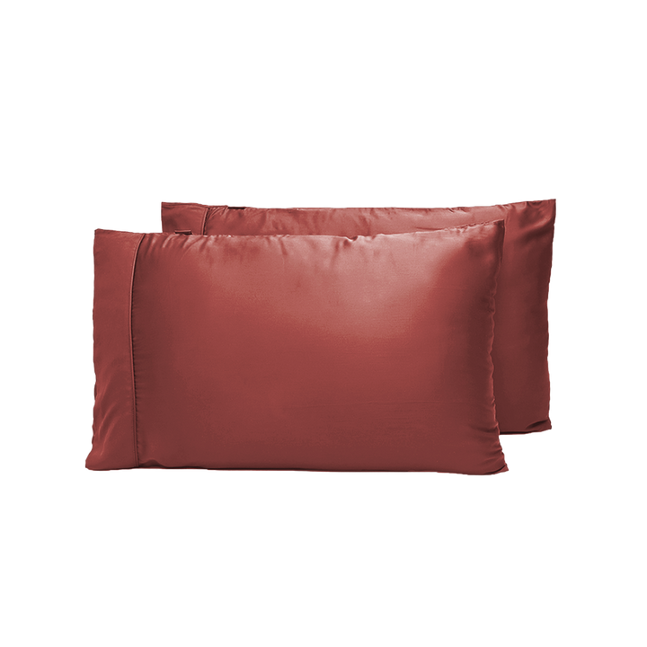 Juego de fundas de almohada de satén, lyocell bambú sostenible.
