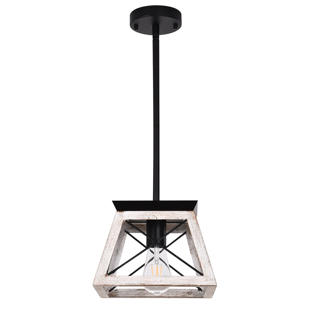 Colgante rústico de metal cuadrado, diseño minimalista para cocina y comedor.