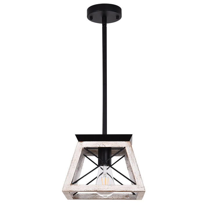 Colgante rústico de metal cuadrado, diseño minimalista para cocina y comedor.