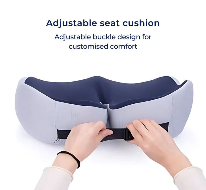 Cojín de asiento ergonómico de espuma viscoelástica para aliviar el dolor de coxis y mejorar postura.