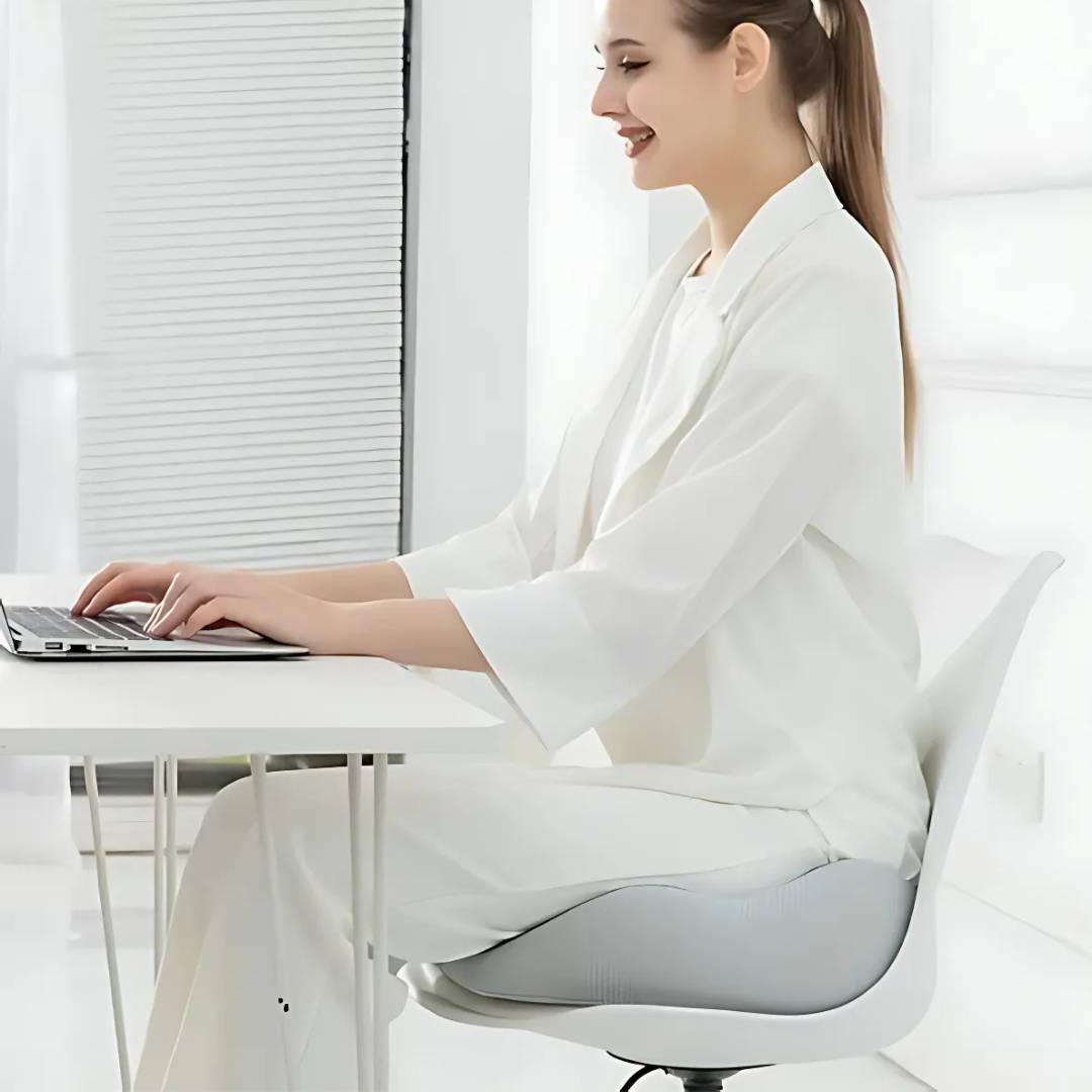 Soporte lumbar de cojín ergonómico viscoelástico para silla de oficina, coche y casa.