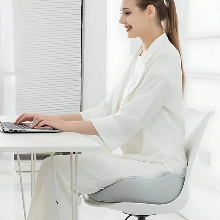 Soporte lumbar de cojín ergonómico viscoelástico para silla de oficina, coche y casa.