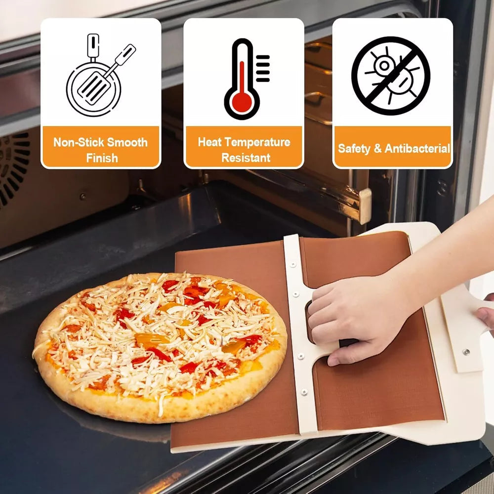 Evita desastres: pala deslizante para pizza que transfiere tu pizza del horno a la parrilla con facilidad.