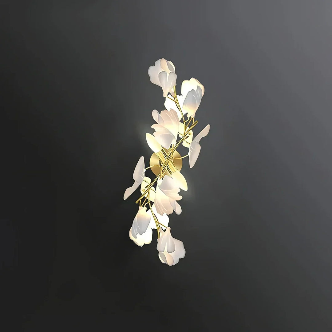 Lámpara de pared floral ajustable para sala de estar, luz ambiental, diseño moderno.