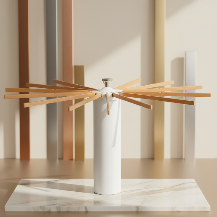 Tendedero de metal resistente y plegable, ideal para secar ropa interior con estilo moderno y ahorro de espacio.