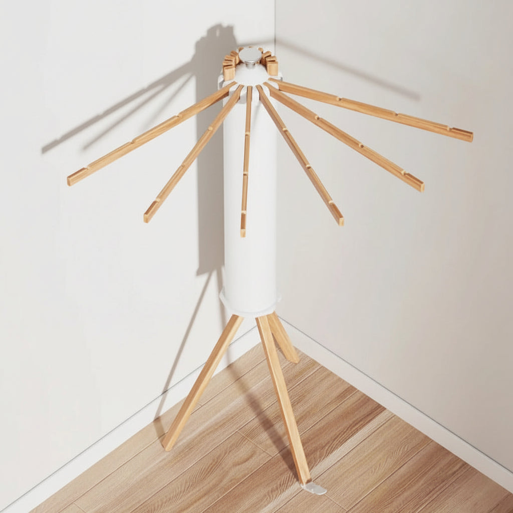 Tendedero plegable de metal para ropa interior, portátil, ideal para secado eficiente en cualquier hogar moderno.