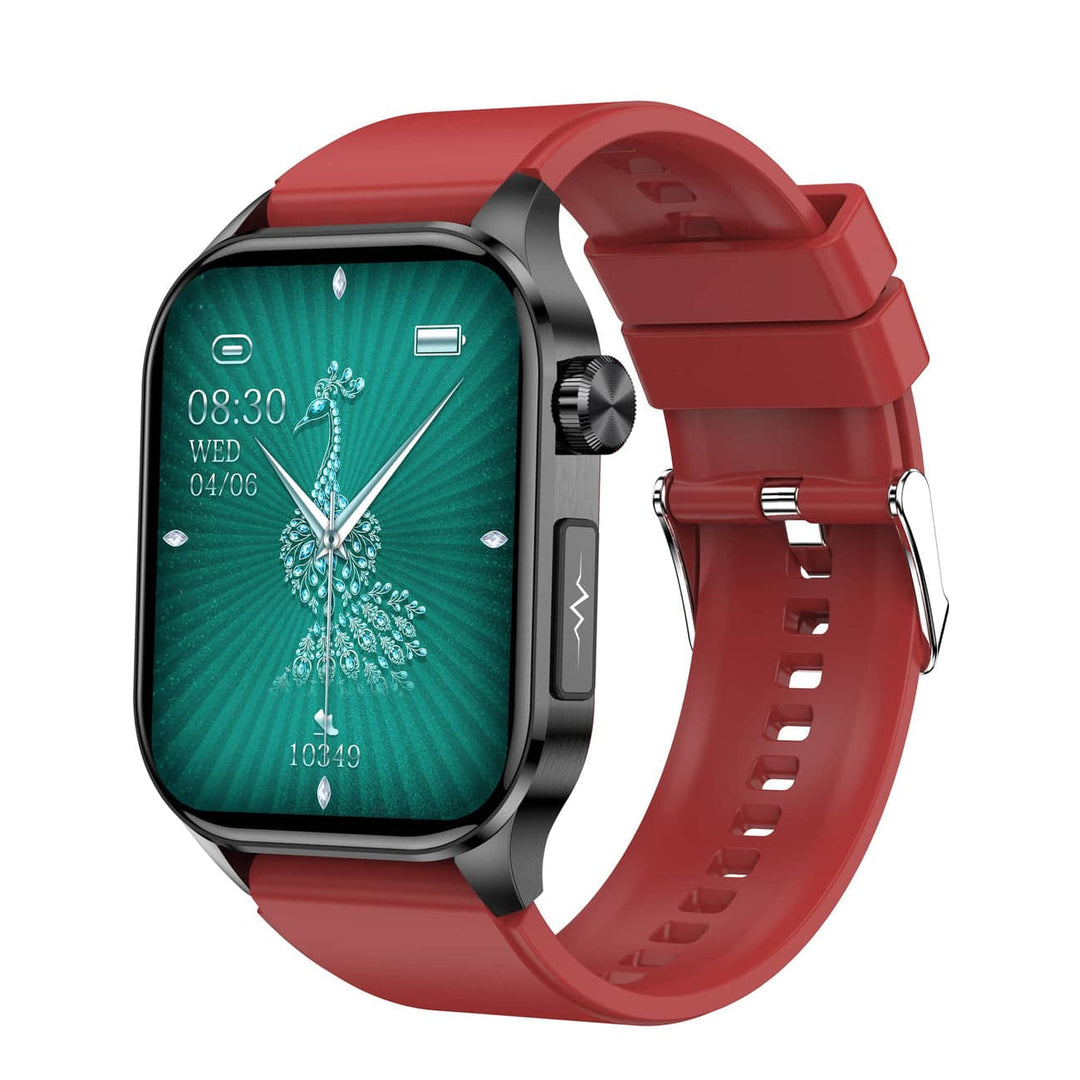 Pantalla de reloj inteligente mostrando lectura de EKG, monitorizando salud cardíaca y bienestar con precisión.