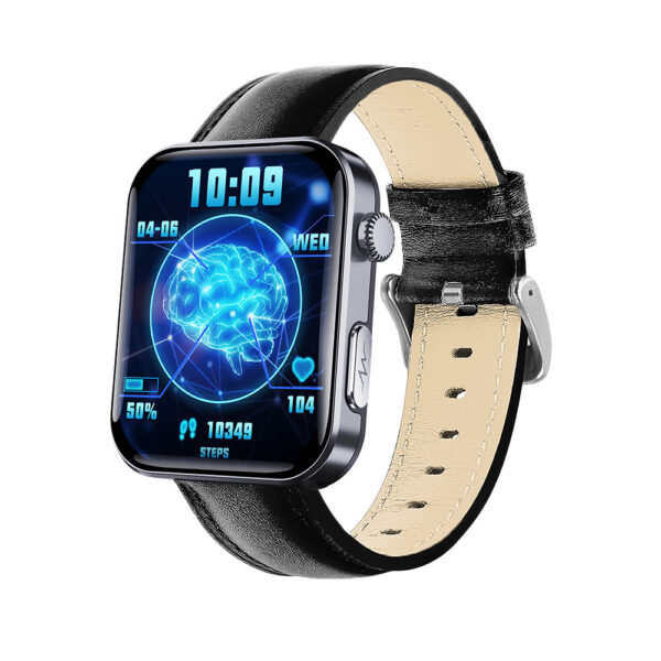Elegante reloj inteligente unisex de acero, combina estilo y funciones avanzadas como glucosa no invasiva y EKG.