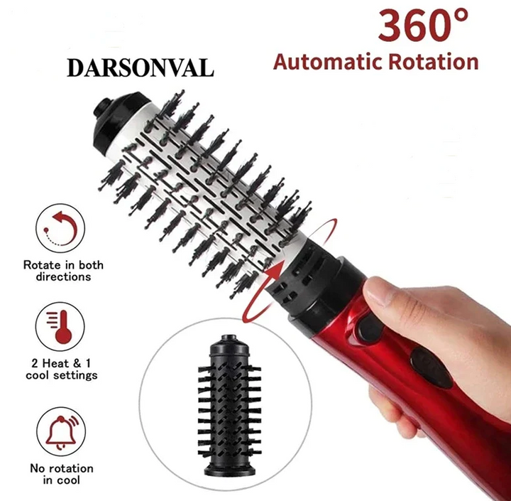 Secador y cepillo rotatorio antiestático para un cabello liso, ondulado o con volumen. Cuidado capilar profesional.
