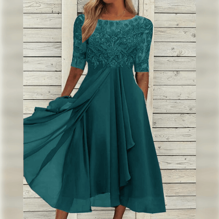 Vestido de fiesta elegante para mujer, estilo asimétrico que destaca en cualquier celebración.