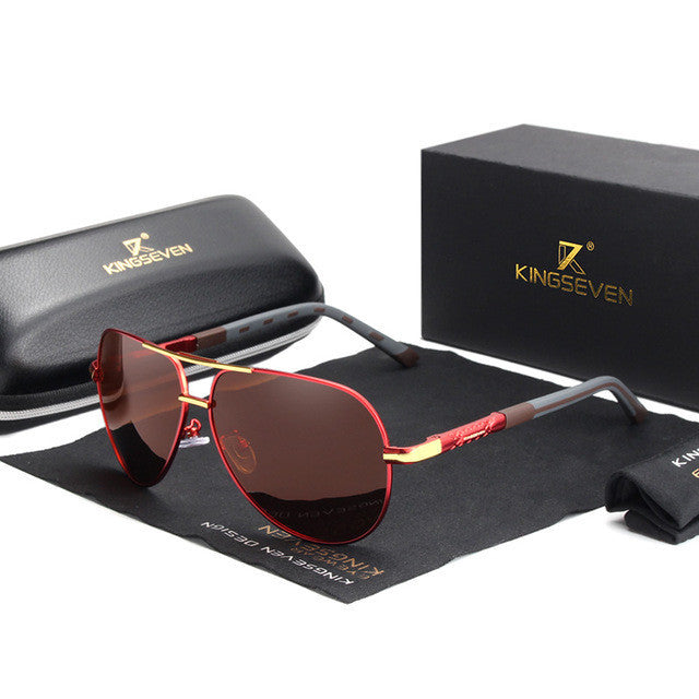 Gafas de sol aviador polarizadas para hombre. Marco de aleación resistente y almohadillas de silicona para confort.