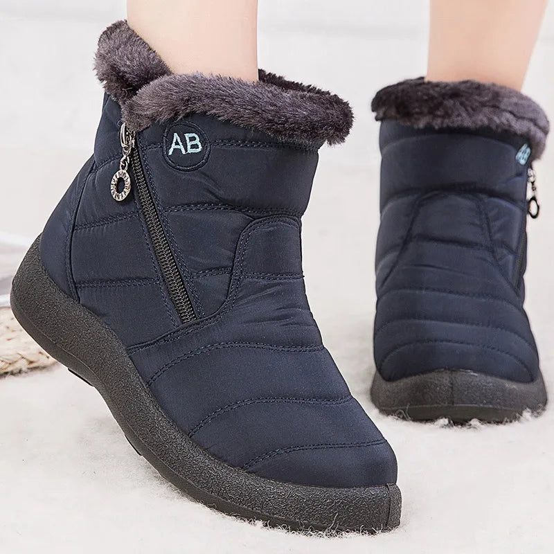 Botas de invierno para mujer con forro cálido, protección contra el frío y confort duradero.
