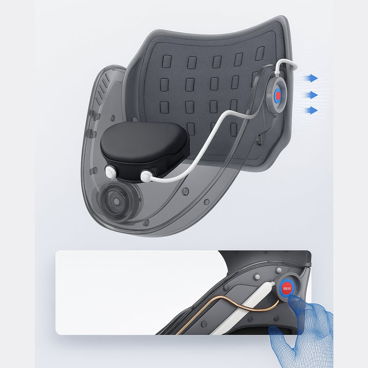 Dispositivo de tracción cervical ergonómico, diseñado para soporte y cuidado del cuello.