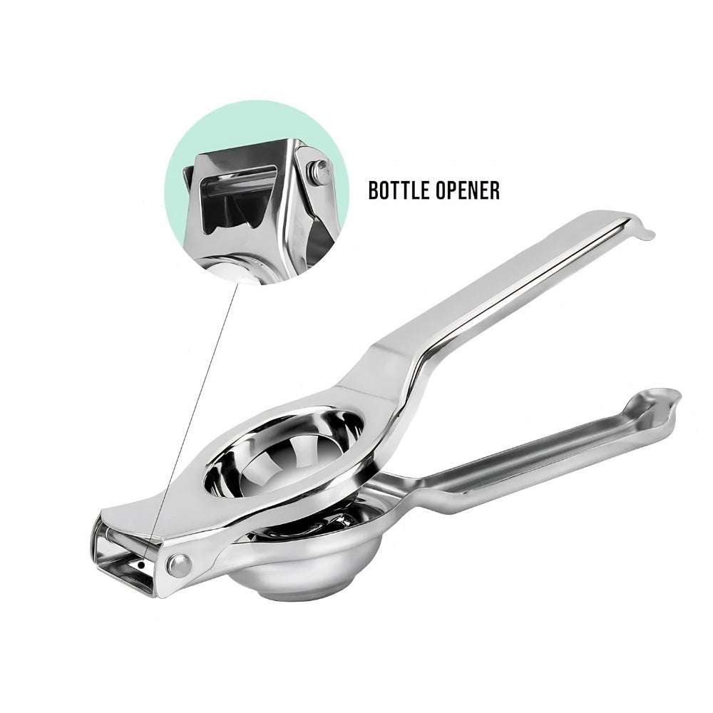 Exprimidor manual de limones de acero inoxidable, esencial para cualquier cocina moderna y funcional.