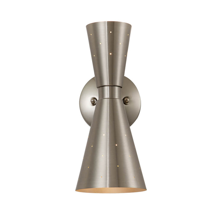 Lámpara de pared moderna doble cono, perfecta para iluminación decorativa de hogar.