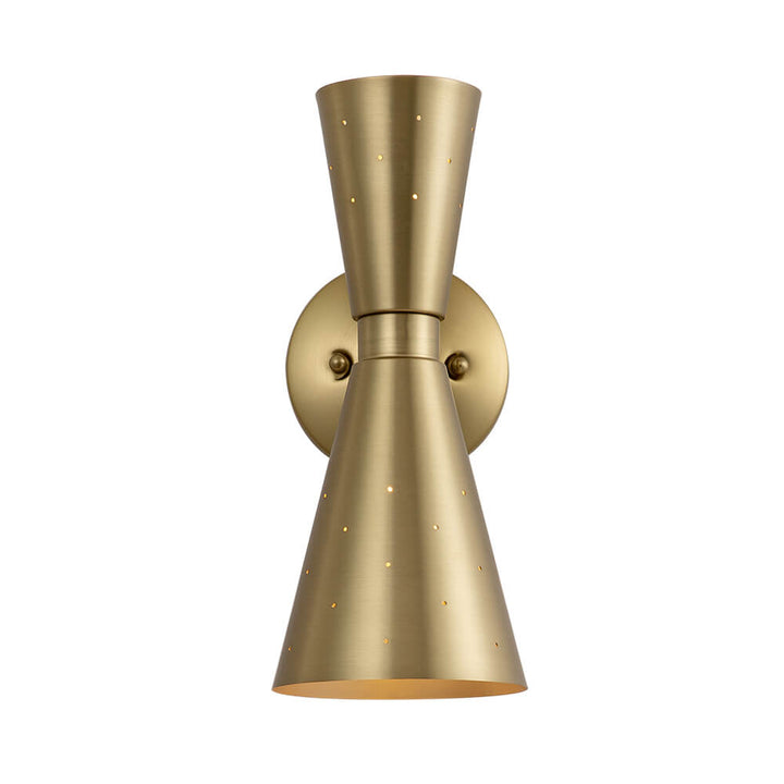 Lámpara de pared doble cono de níquel, ilumina con estilo moderno tu interior.