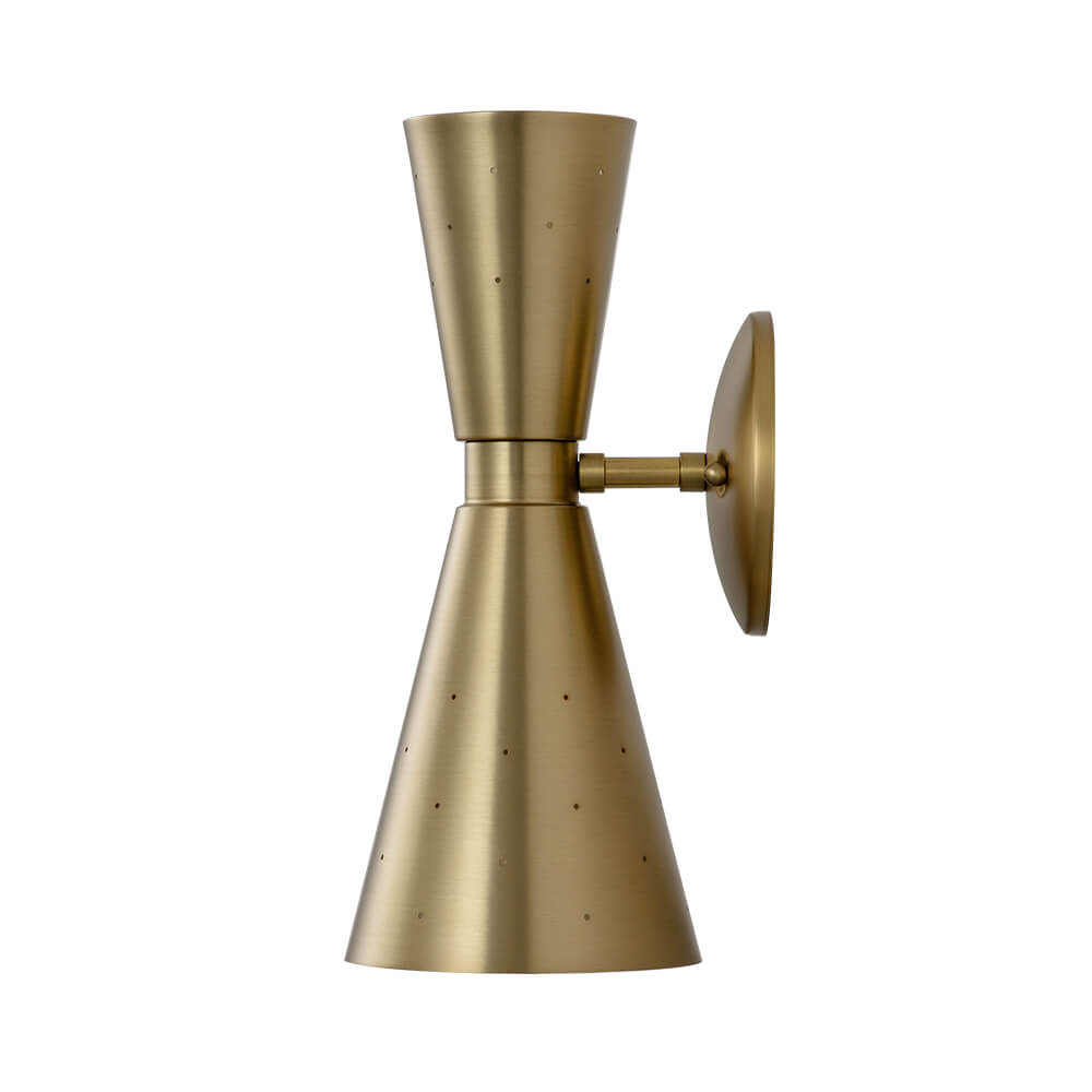 Aplique de pared doble cono, luz ambiental y decoración para el hogar moderno.