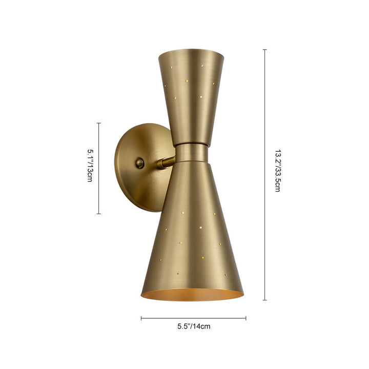 Aplique de pared doble cono, iluminación ambiente estrellada para el hogar.