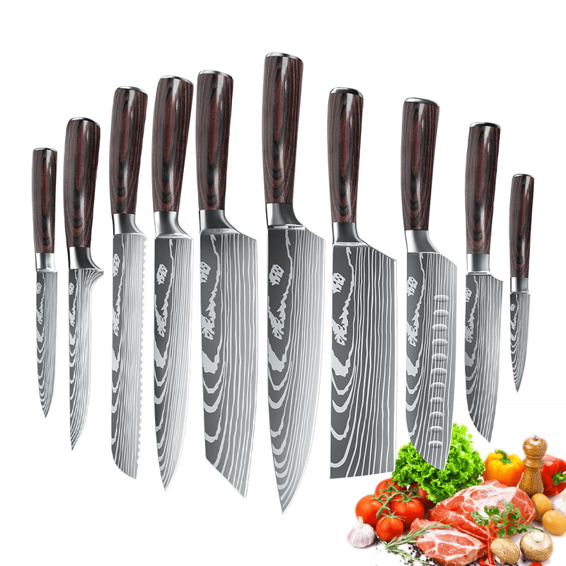 Variedad de cuchillos de cocina profesionales. Acero inoxidable, ideales para cualquier chef.